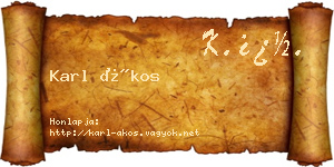Karl Ákos névjegykártya