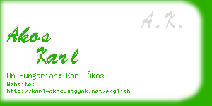 akos karl business card